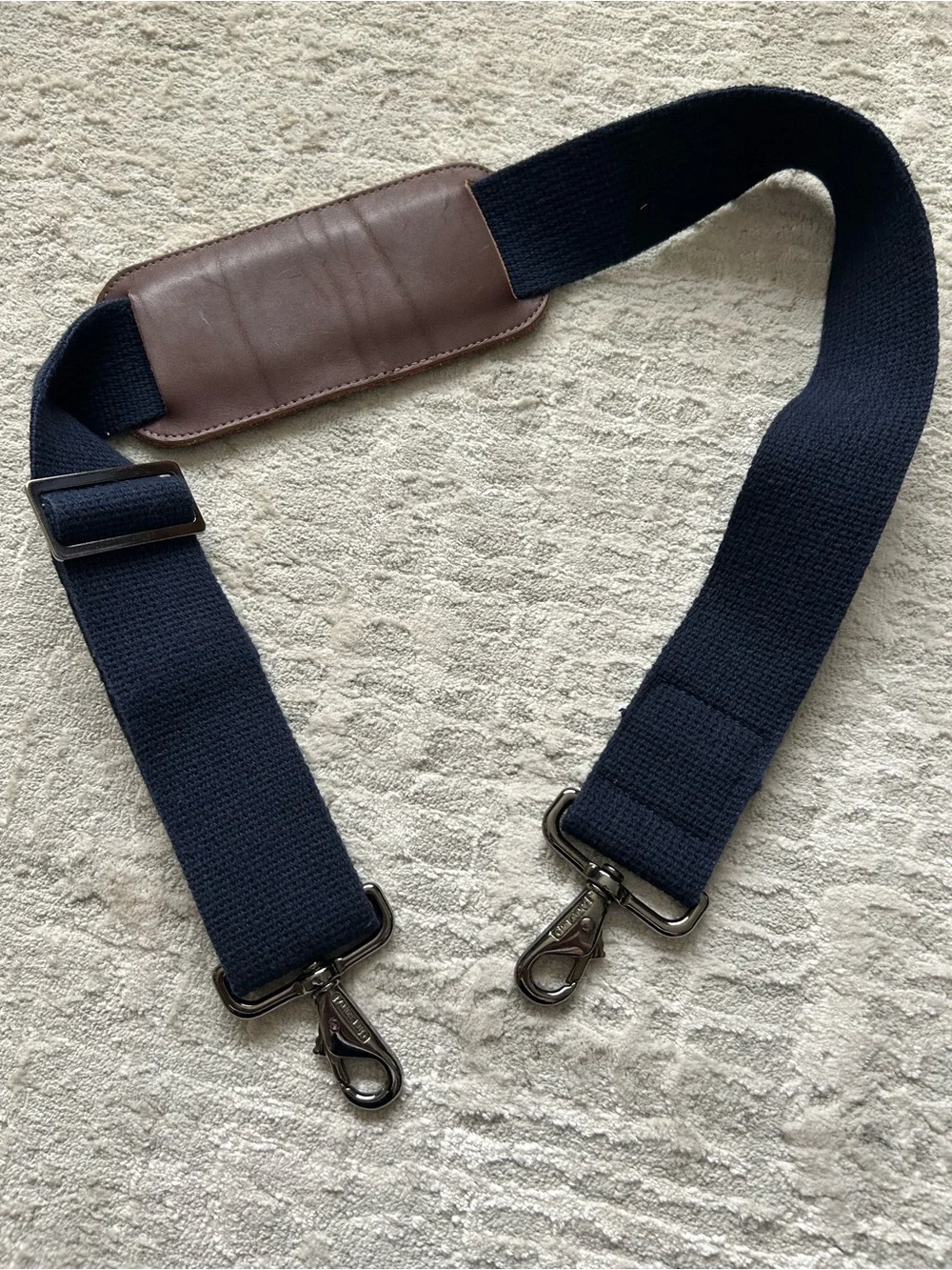Lands’ End direct merchants navy travel bag with removable shoulder strap